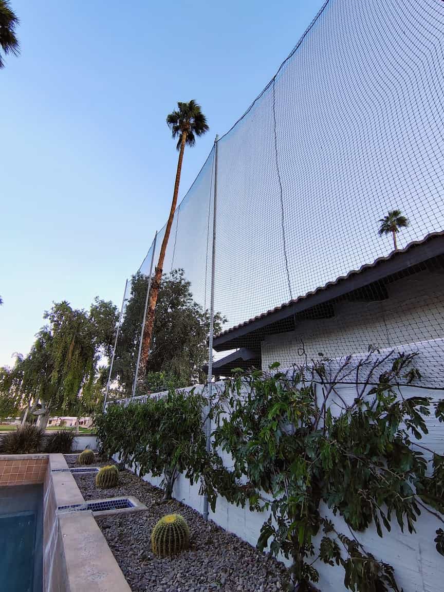 Hang Solar Nets Vertical Using Poles